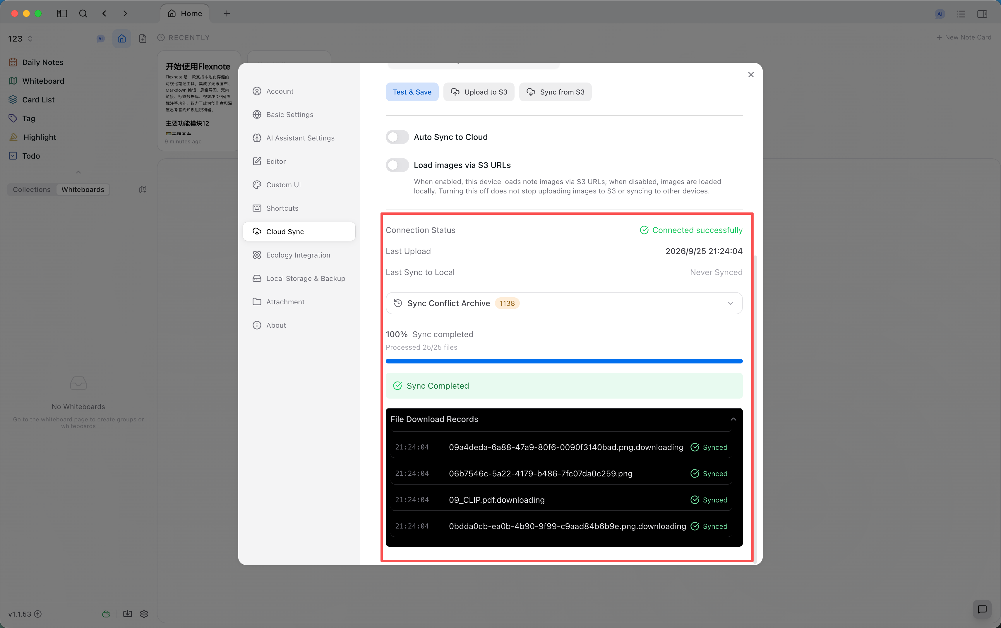 Upload writes this device to the cloud. Sync from cloud merges changes from other devices.